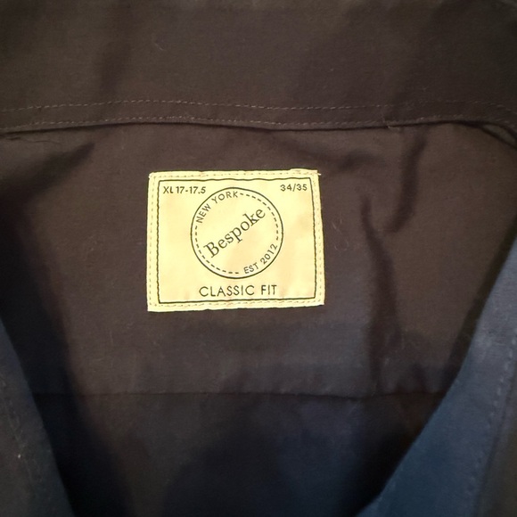 Bespoke Navy Classic Fit Shirt - Picture 2 of 2